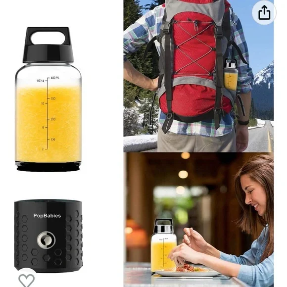 PopBabies Portable Blender. Black - Picture 3 of 4